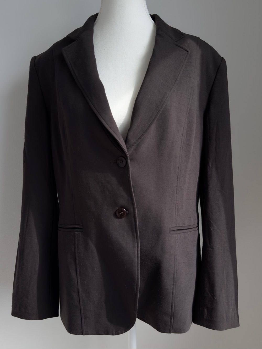 Talbots Dark Brown Tailored Two-Button Blazer